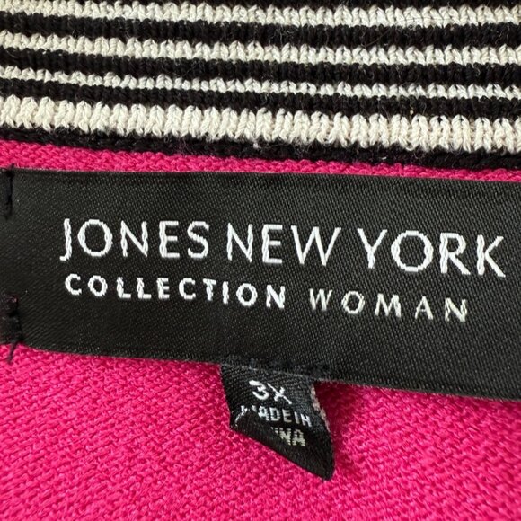 Jones New York Collection Open Front Cardigan 3X Fushia Barbiecore Office Dinner - Picture 3 of 9